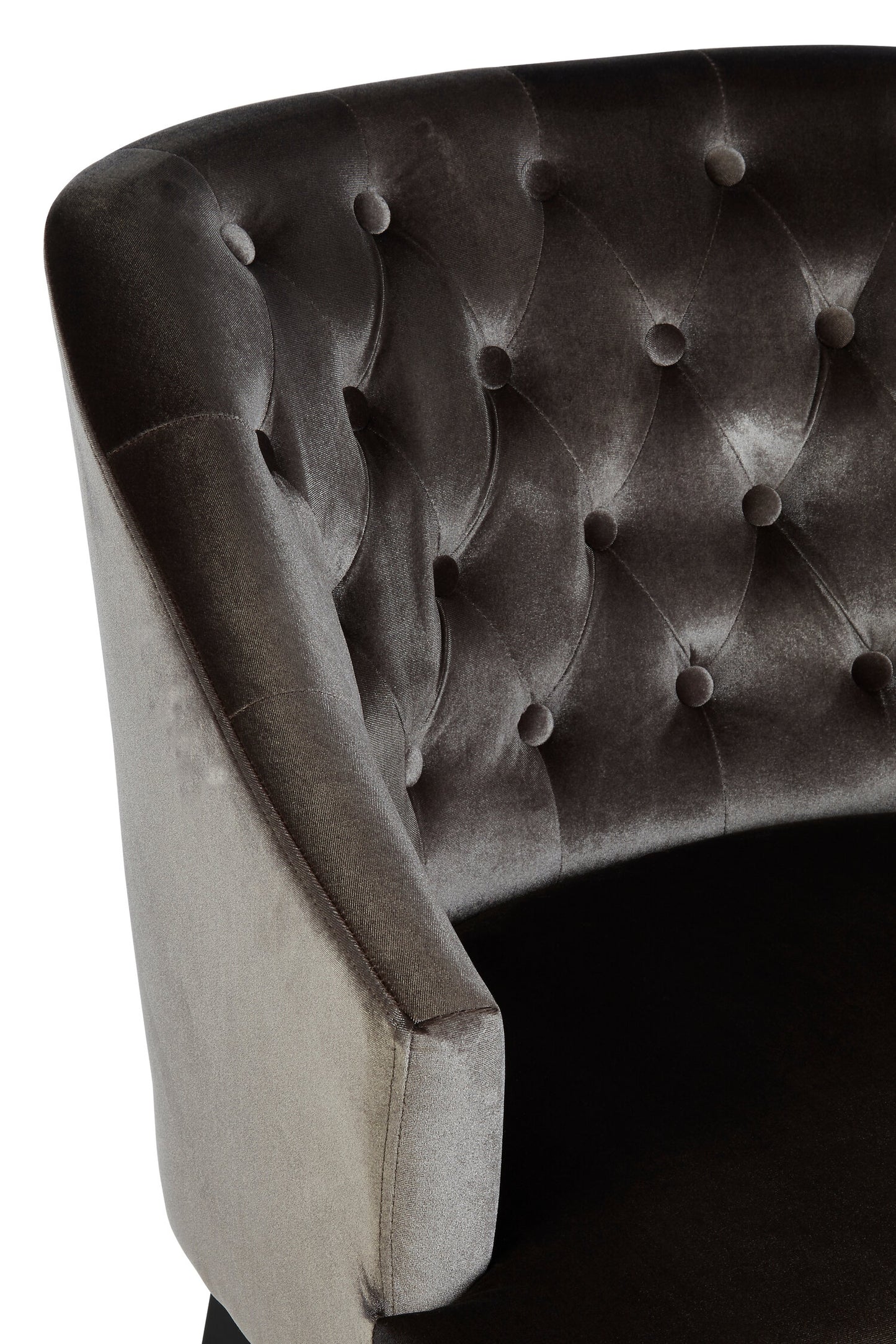 Charles Luxe Grey Velvet Button-Back Armchair
