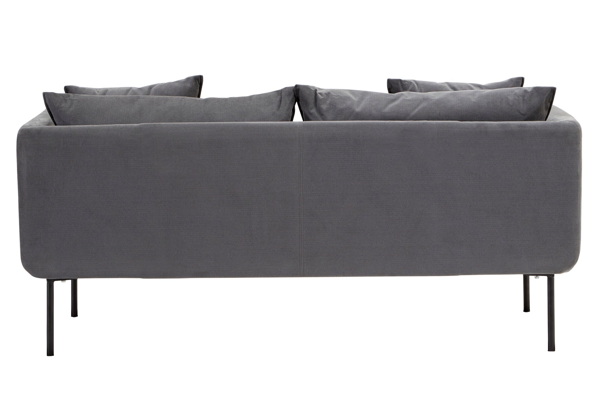 Brendan Grey Fabric Two Seater Sofa with Black Legs | Bali & Blue