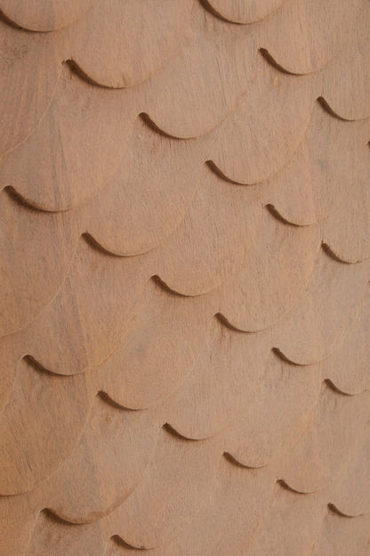 Mermaid Mid-Century Carved Mango Wood Cabinet