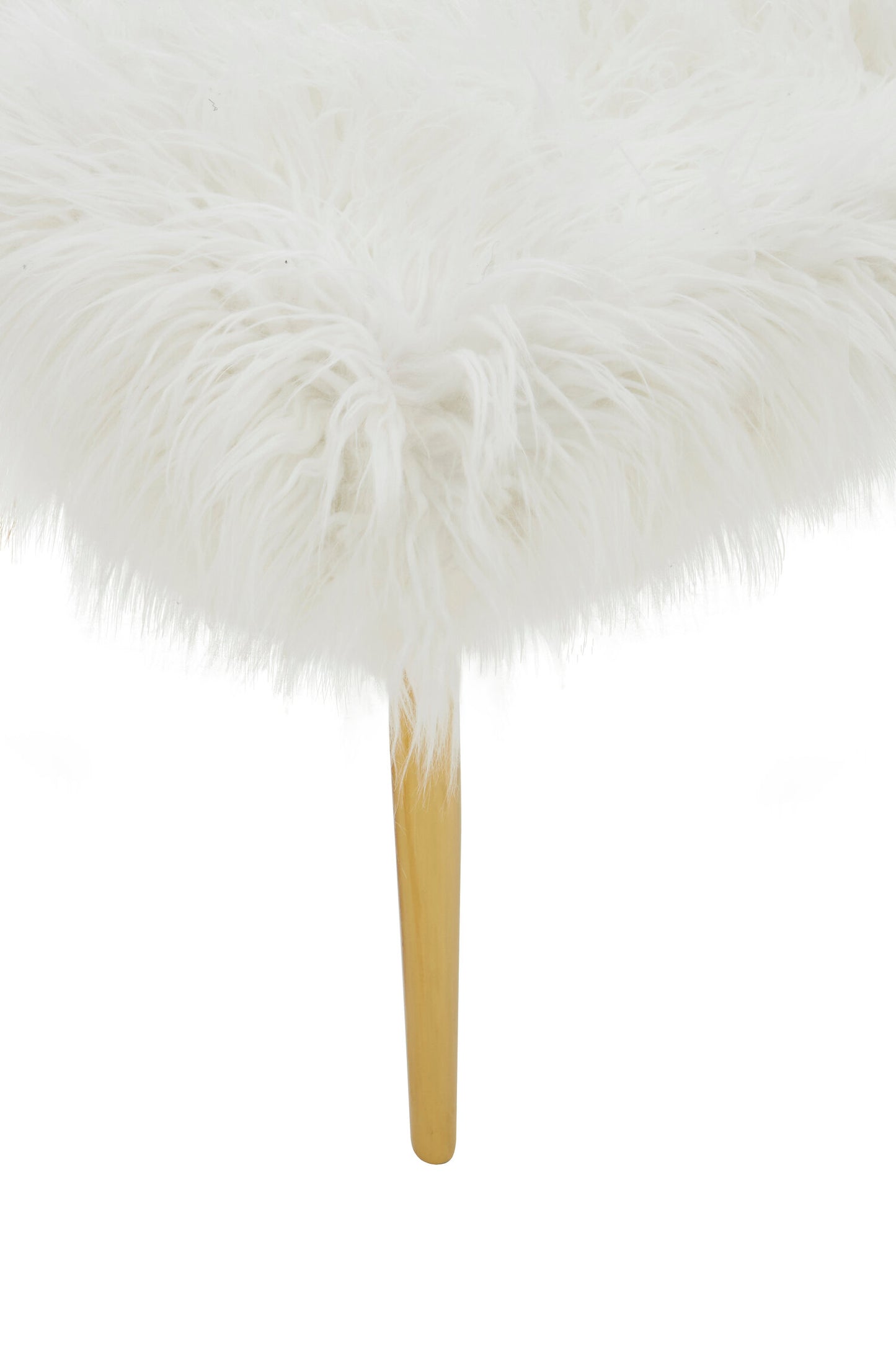 Heidi Fur Effect Bench with Gold Legs