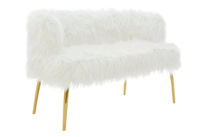 Heidi Fur Effect 2 Seater Sofa with Gold Legs