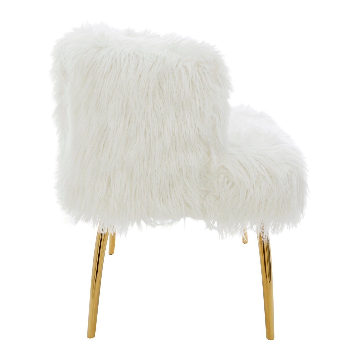 Heidi Fur Effect 2 Seater Sofa with Gold Legs