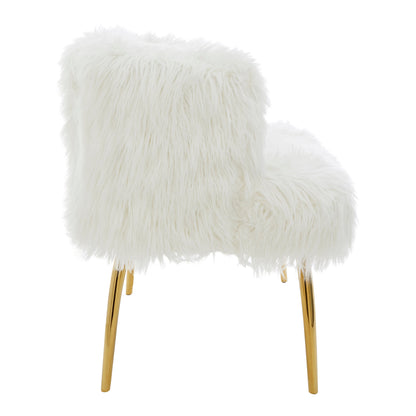 Heidi Fur Effect 2 Seater Sofa with Gold Legs