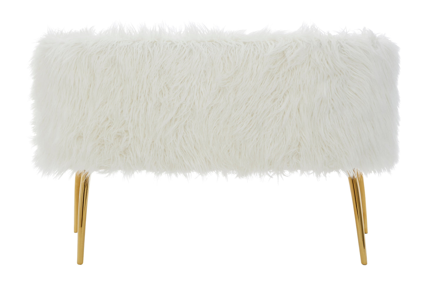 Heidi Fur Effect 2 Seater Sofa with Gold Legs