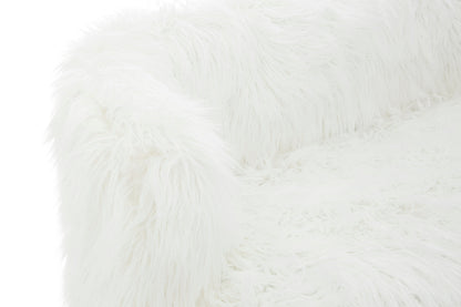 Heidi Fur Effect 2 Seater Sofa with Gold Legs