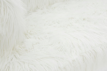 Heidi Fur Effect 2 Seater Sofa with Gold Legs
