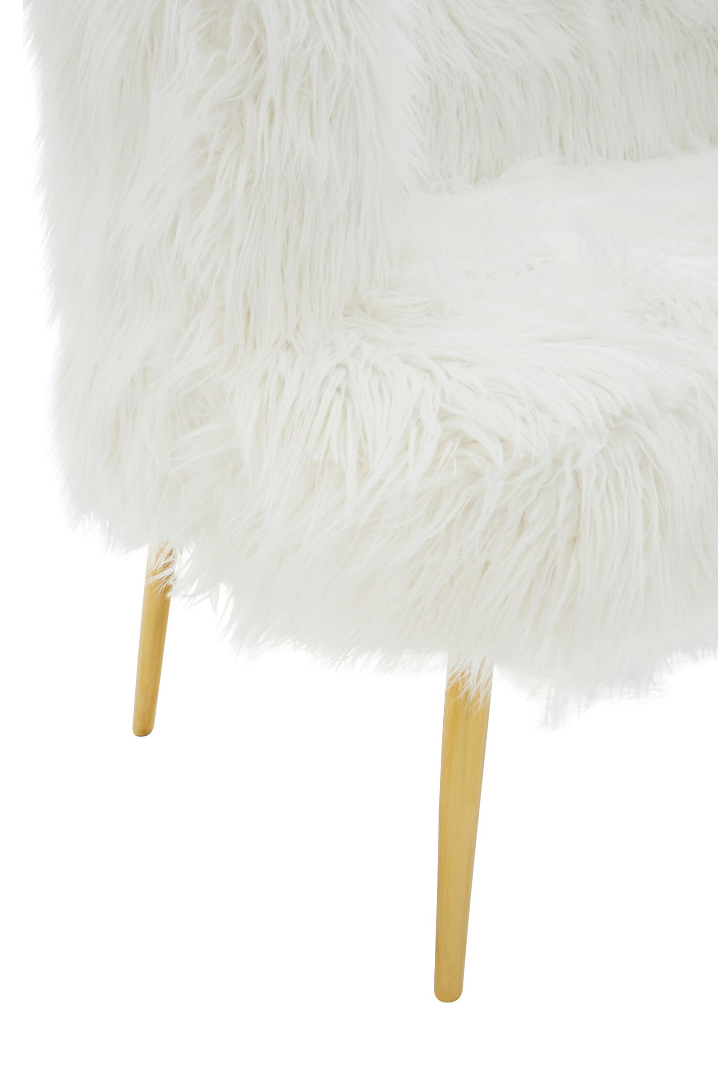 Heidi Fur Effect 2 Seater Sofa with Gold Legs