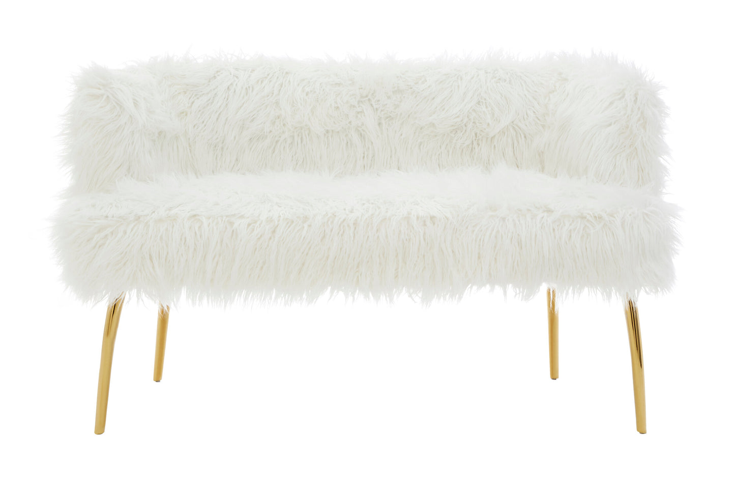 Heidi Fur Effect 2 Seater Sofa with Gold Legs