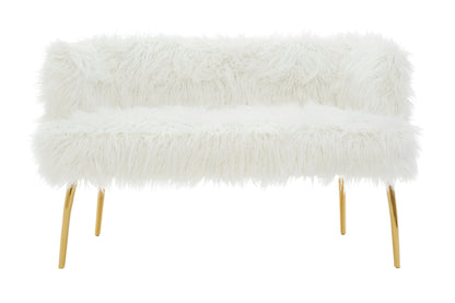 Heidi Fur Effect 2 Seater Sofa with Gold Legs