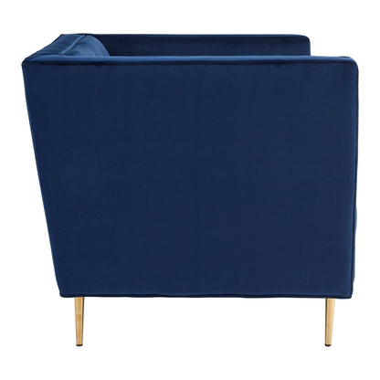 Renee Luxe Deep Blue Velvet Armchair