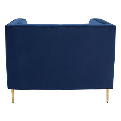 Renee Luxe Deep Blue Velvet Armchair | Bali & Blue