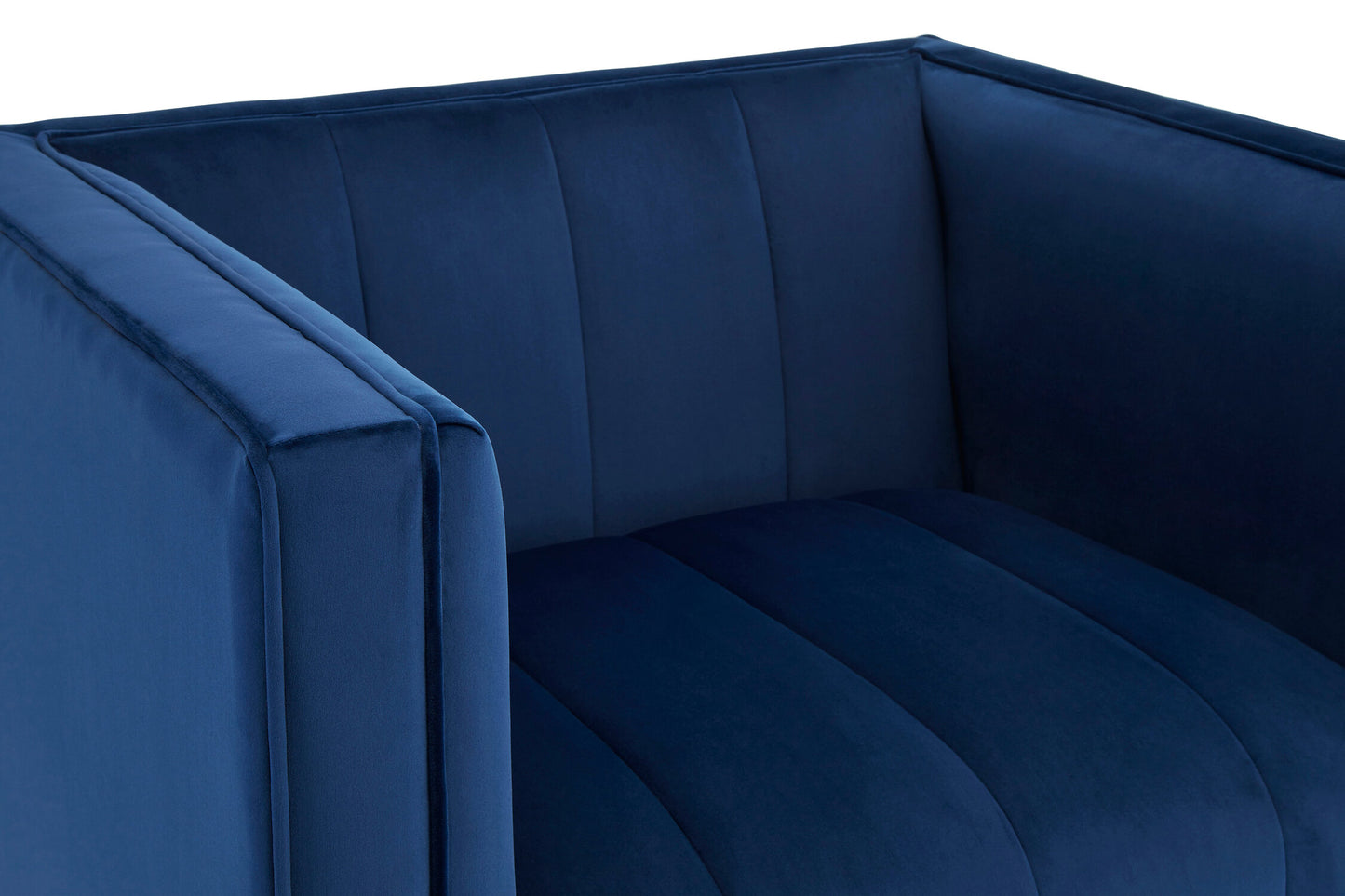 Renee Luxe Deep Blue Velvet Armchair