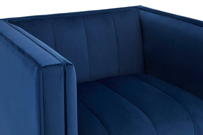 Renee Luxe Deep Blue Velvet Armchair
