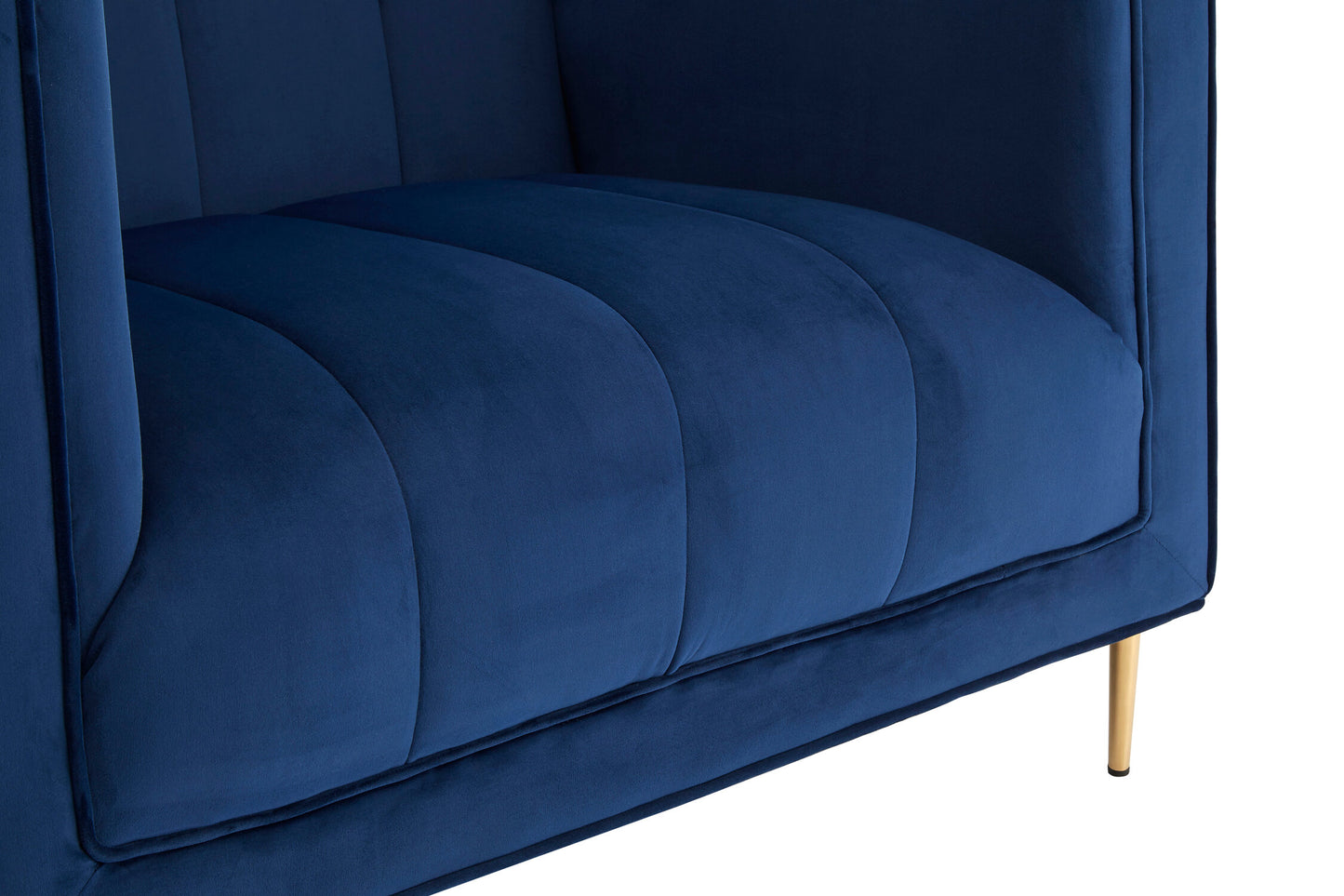 Renee Luxe Deep Blue Velvet Armchair