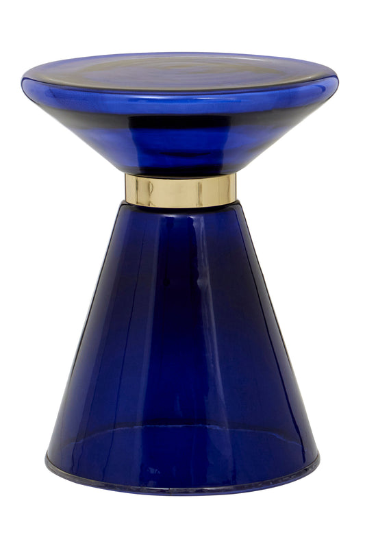 Vogue Blue Glass Modern Side Table | Bali & Blue