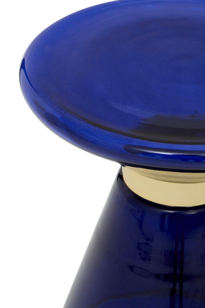 Vogue Blue Glass Modern Side Table