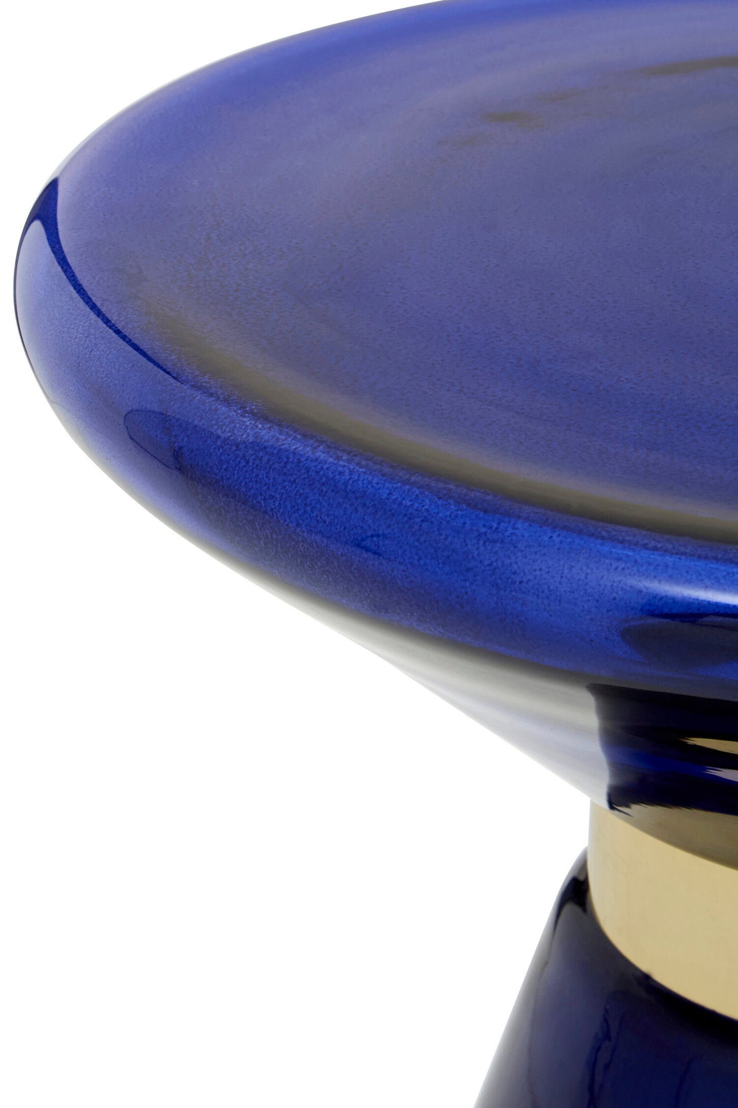 Vogue Blue Glass Modern Side Table