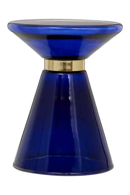 Vogue Blue Glass Modern Side Table