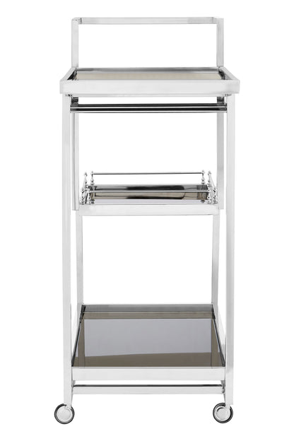 Valrez 3-Tier Silver Bar Cart