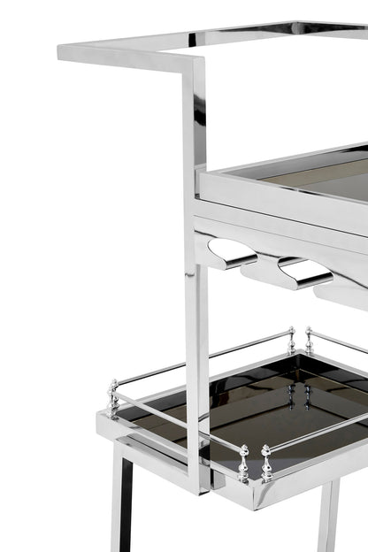 Valrez 3-Tier Silver Bar Cart