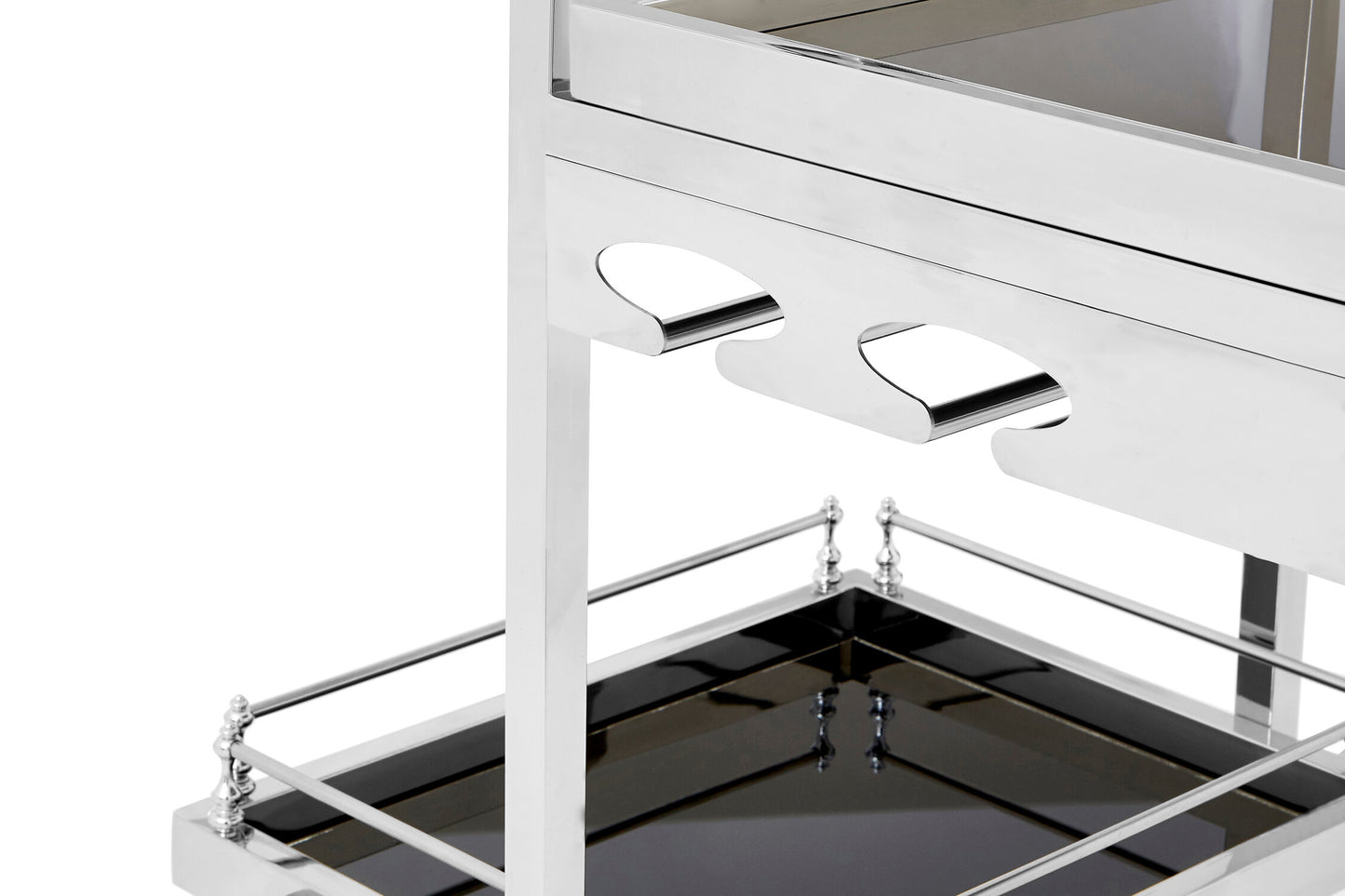 Valrez 3-Tier Silver Bar Cart