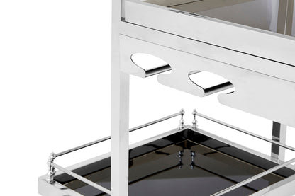 Valrez 3-Tier Silver Bar Cart