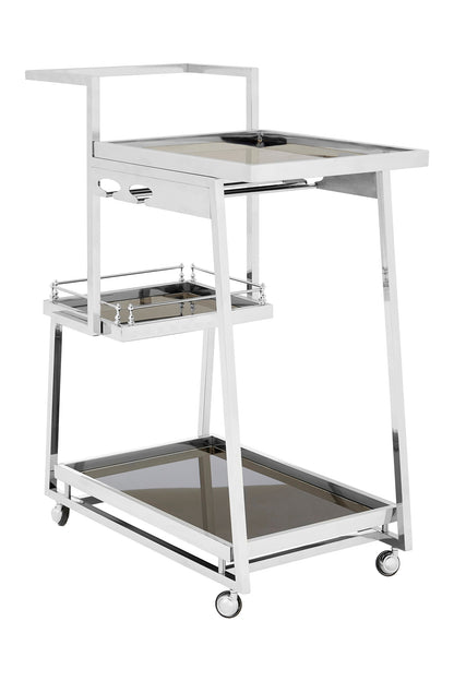 Valrez 3-Tier Silver Bar Cart
