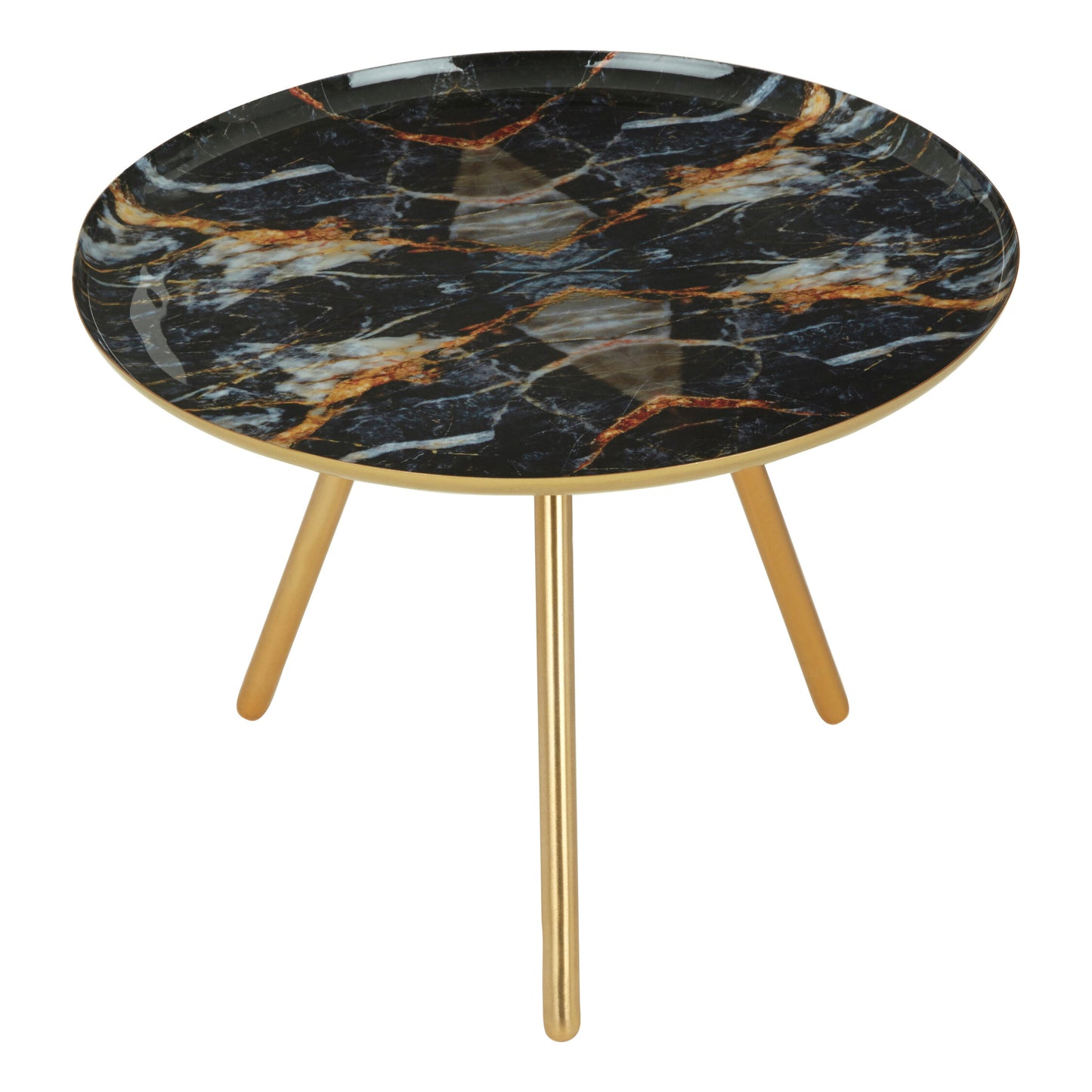 Monroe Gold Faux Marble Luxe Side Table | Bali & Blue