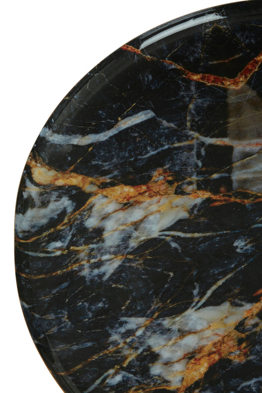 Monroe Gold Faux Marble Luxe Side Table