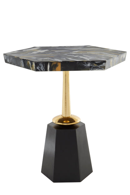 Raya Hexagonal Horn Top Side Table