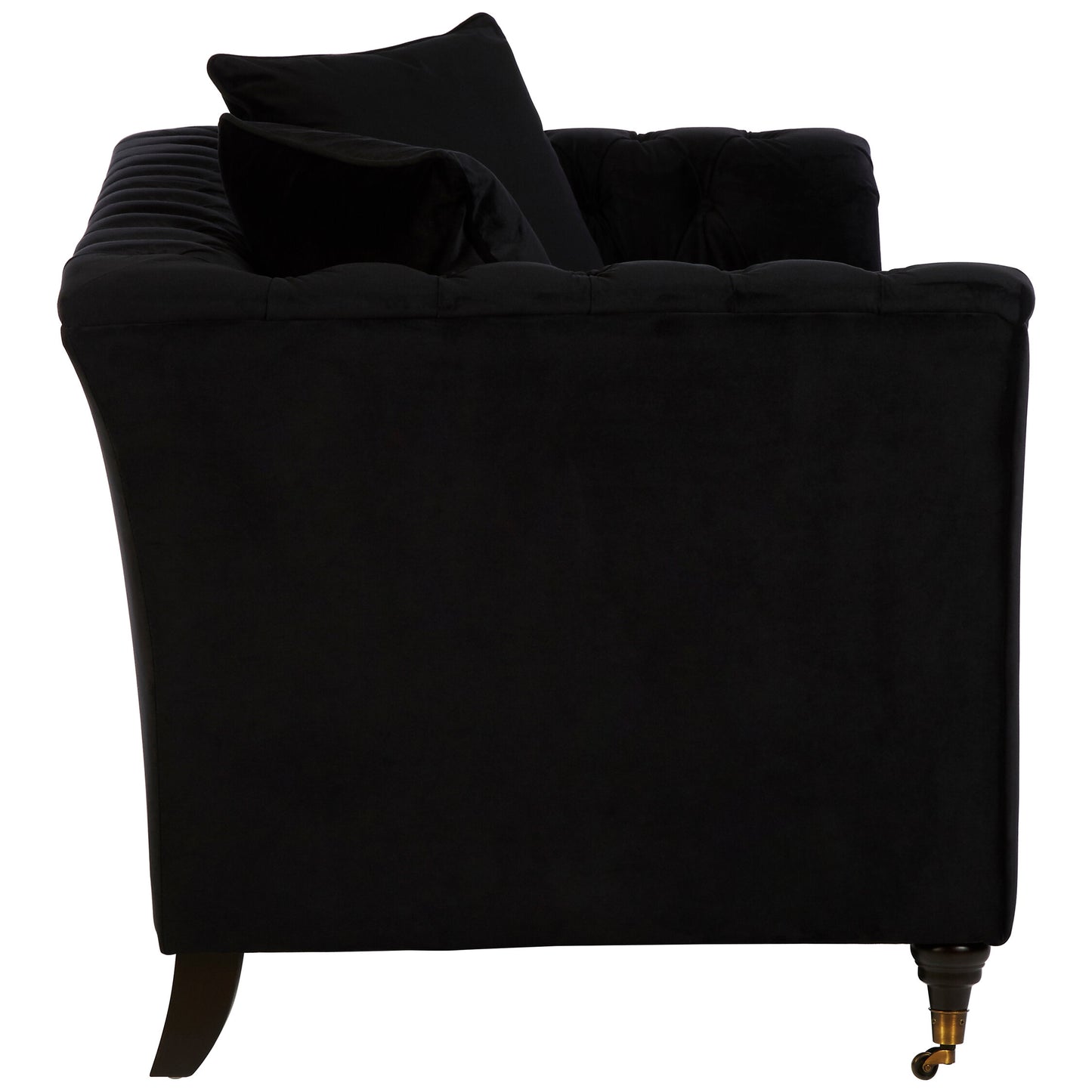 Gina Onyx Velvet Chesterfield Two Seater Sofa