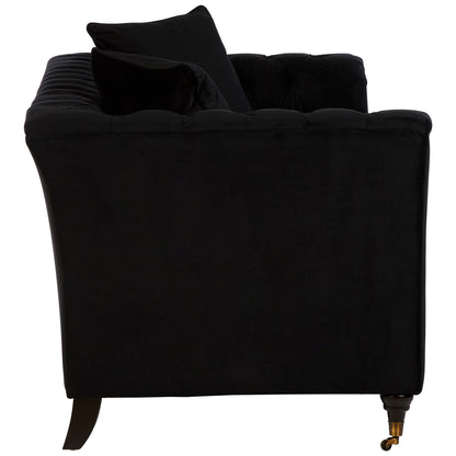 Gina Onyx Velvet Chesterfield Two Seater Sofa