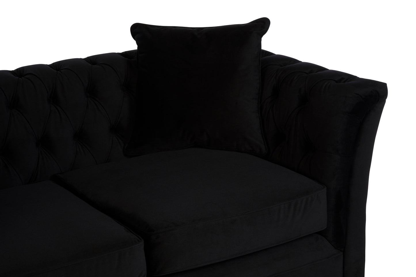 Gina Onyx Velvet Chesterfield Two Seater Sofa