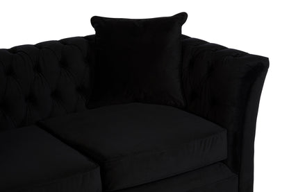 Gina Onyx Velvet Chesterfield Two Seater Sofa