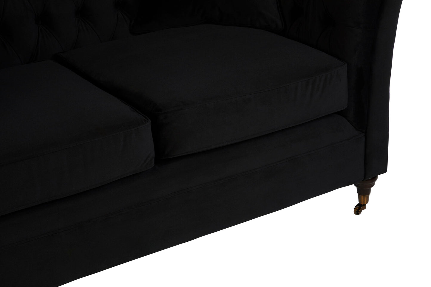 Gina Onyx Velvet Chesterfield Two Seater Sofa