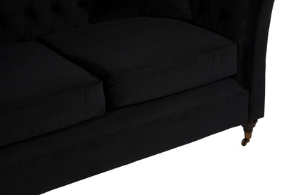 Gina Onyx Velvet Chesterfield Two Seater Sofa