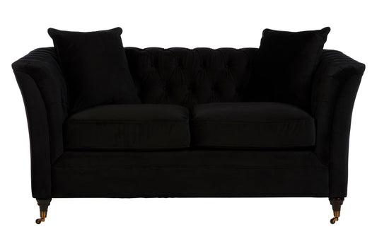 Gina Onyx Velvet Chesterfield Two Seater Sofa | Bali & Blue