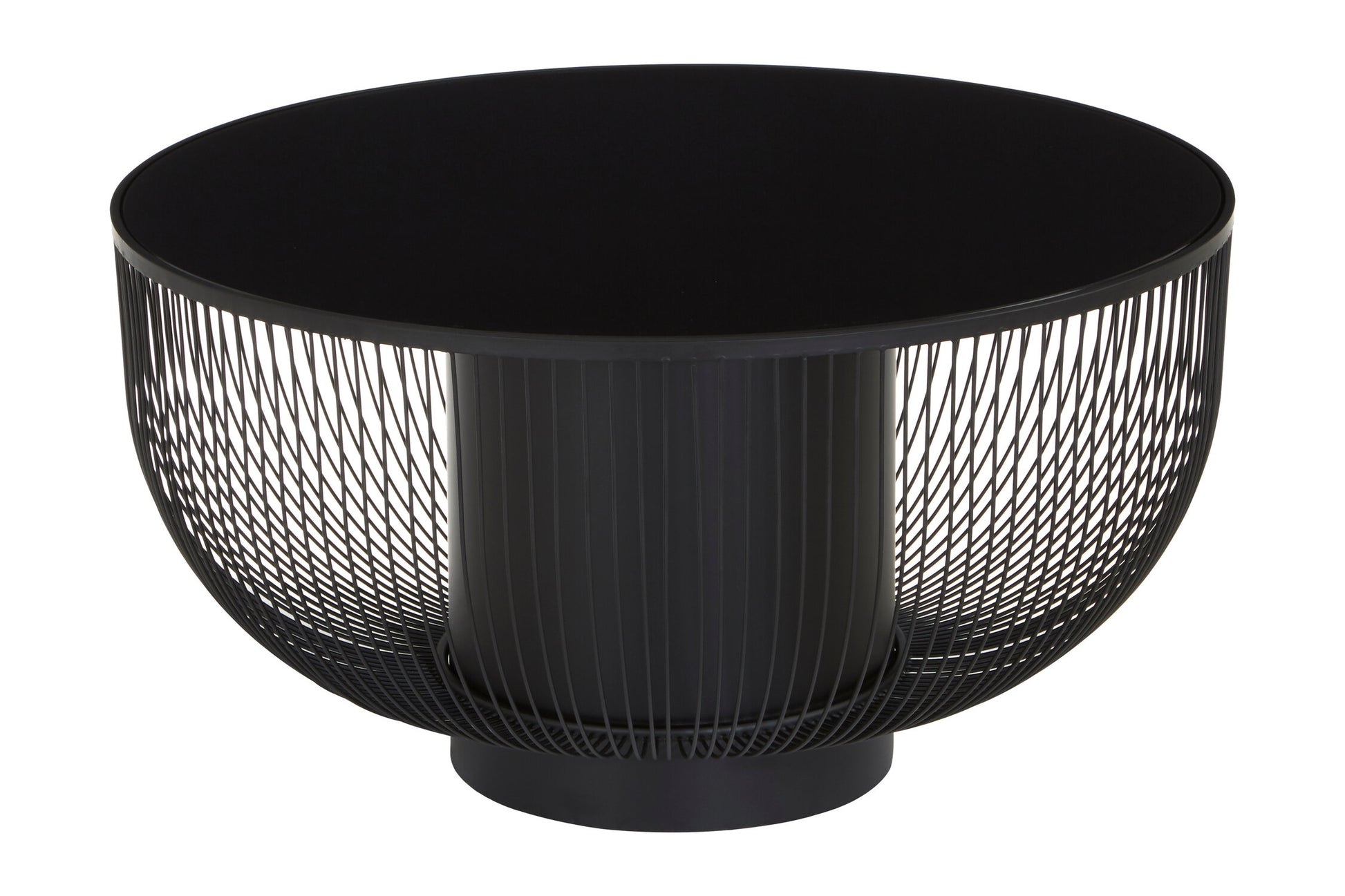 Aramis Black Glass Industrial Coffee Table | Bali & Blue