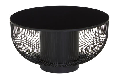 Aramis Black Glass Industrial Coffee Table | Bali & Blue