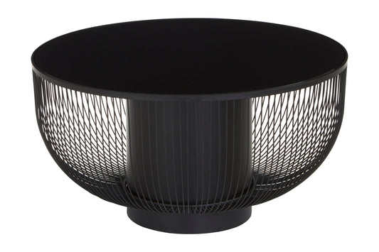 Aramis Black Glass Industrial Coffee Table | Bali & Blue