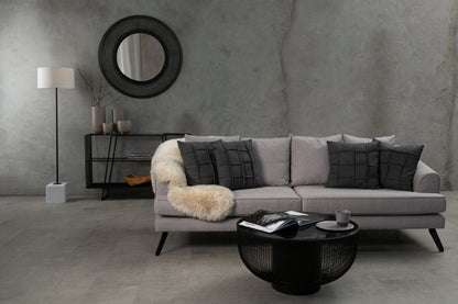 Aramis Black Glass Industrial Coffee Table