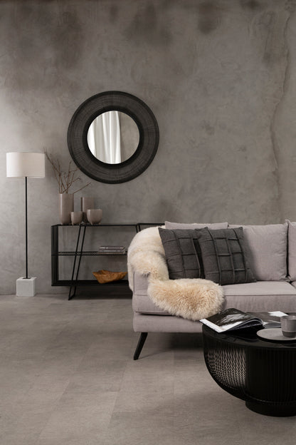 Aramis Black Glass Industrial Coffee Table