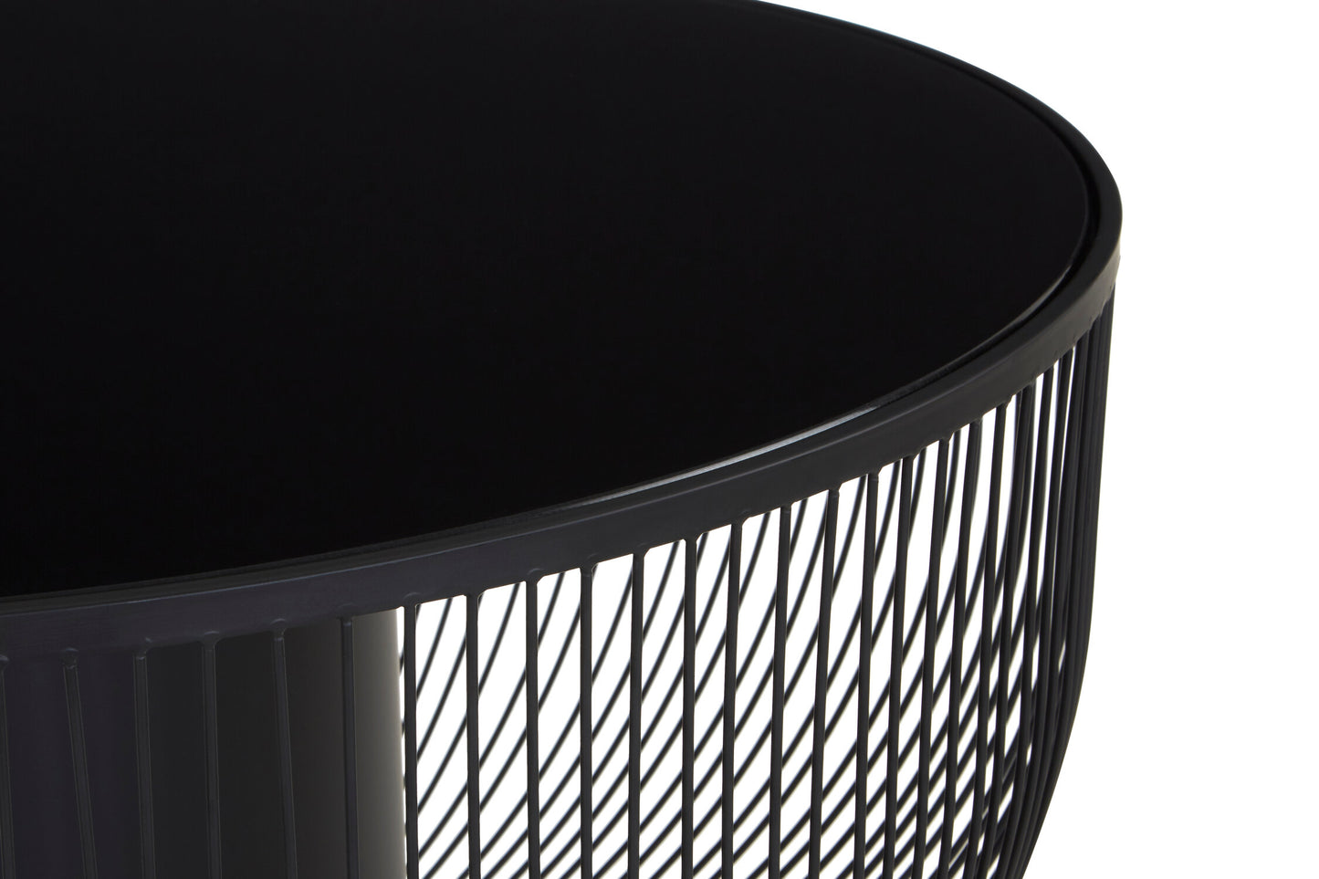 Aramis Black Glass Industrial Coffee Table