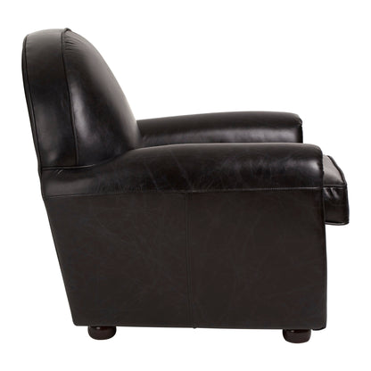 Speakeasy Black Leather Classic Armchair