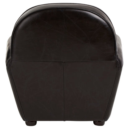 Speakeasy Black Leather Classic Armchair