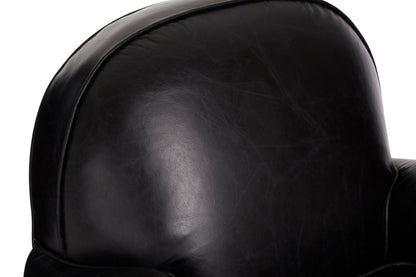 Speakeasy Black Leather Classic Armchair