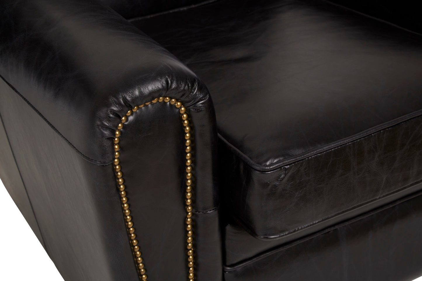 Speakeasy Black Leather Classic Armchair