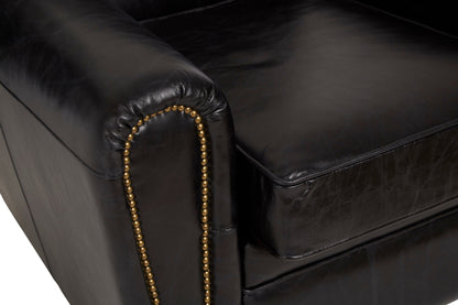 Speakeasy Black Leather Classic Armchair