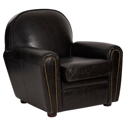 Speakeasy Black Leather Classic Armchair