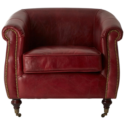 Speakeasy Deep Red Leather Armchair